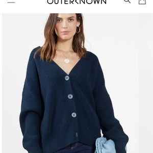 Women's Outerknown Cabin Cardigan, navy blue, size XS/S